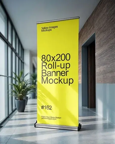رول أب ستاند بمقاس 85×200 سم جاهز للمعرض